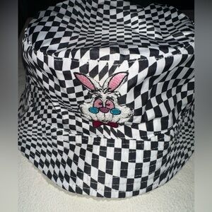 Disney Parks Alice in Wonderland Checkered Bucket Hat White Rabbit Magic Kingdom